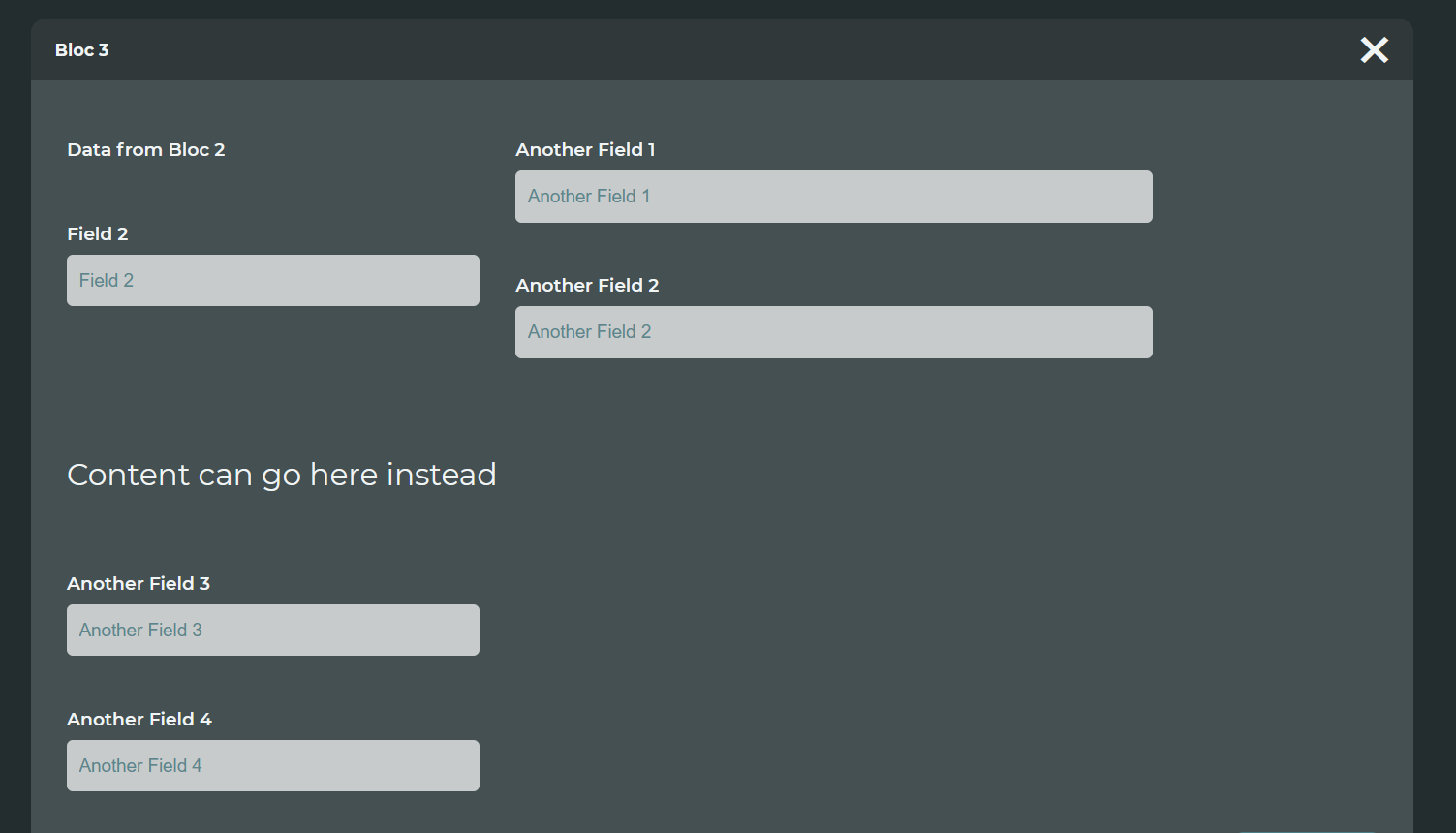 The same field with the Default Text parameter set with some text.