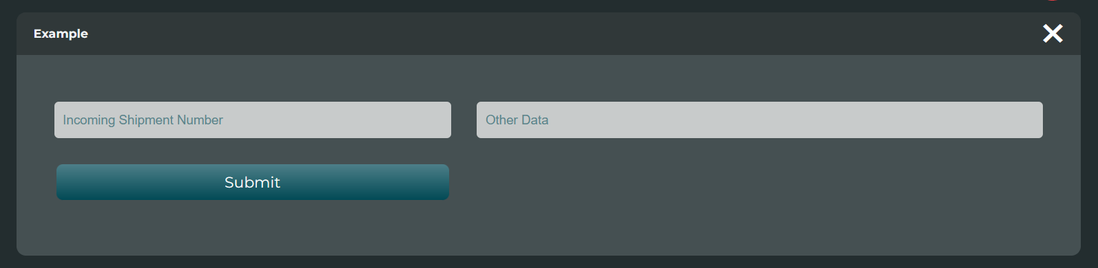 In this example we have hidden the default Submit Button. This can be done using the Bloc Setting Hide Submit Button.
