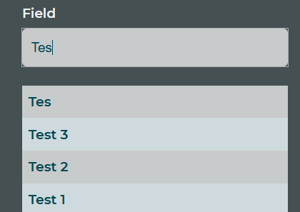 In this example, Test 1, Test 2 and Test 3 are existing pieces of data