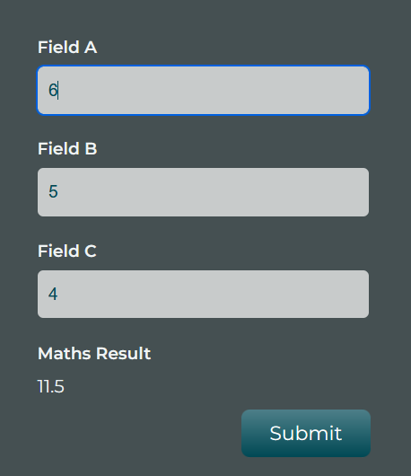 As per the above equation, 6 5 = 30, 30/4 = 7.5 and finally 7.5 + 4 = 11.5